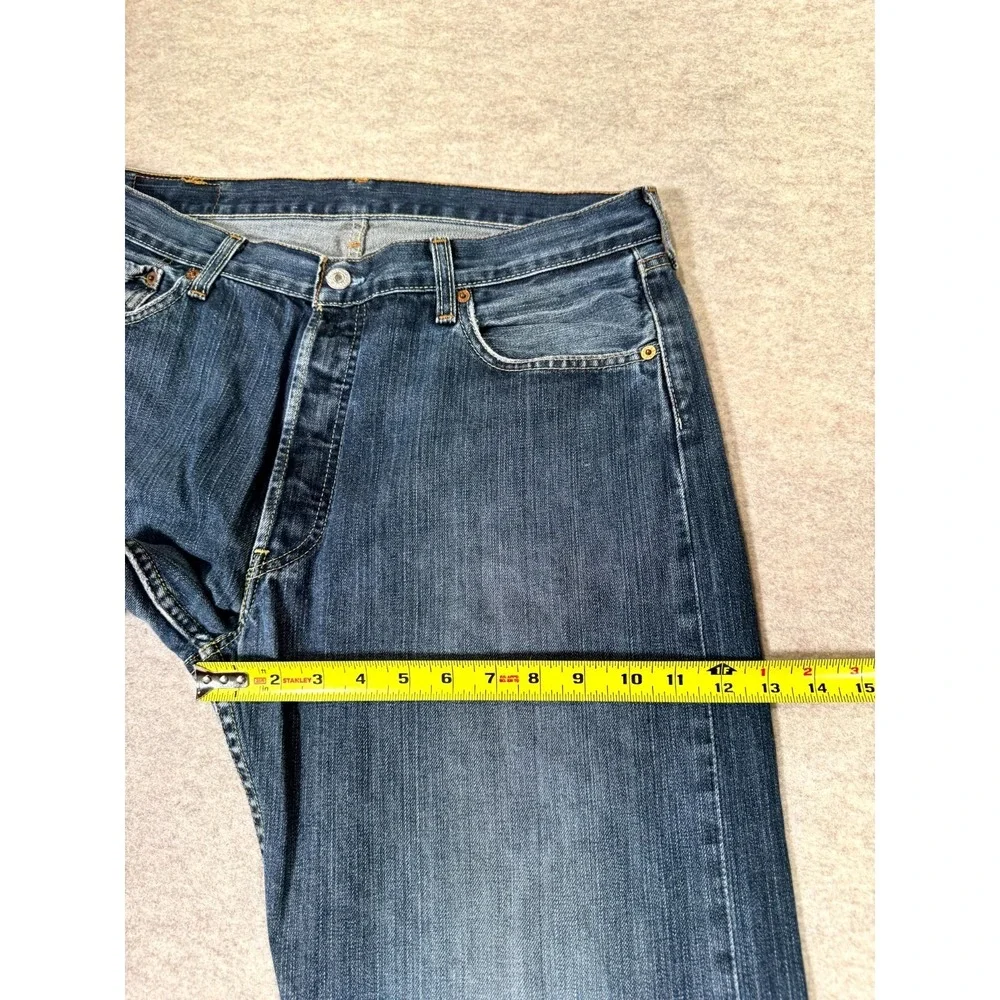Levis‎ 501 Original Fit Straight Jeans Mens 36x32 Blue Denim Cotton Medium Wash